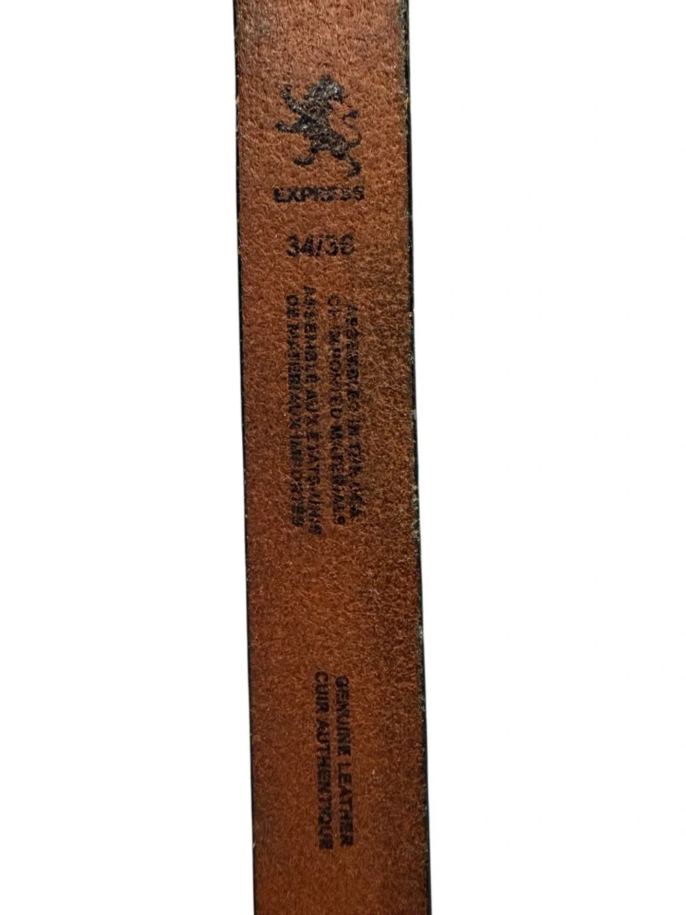 Express Tan‎ Brown Genuine Leather Classic Belt 34/36 Quiet Luxury Minimalist